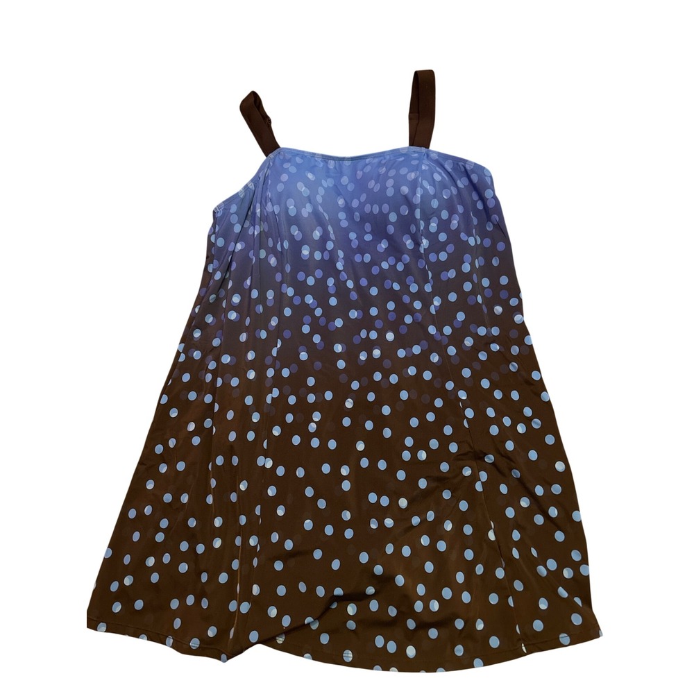 NEW Swimsuits For All Black Blue Polka Dot Swimdress One Piece Plus Size 18
